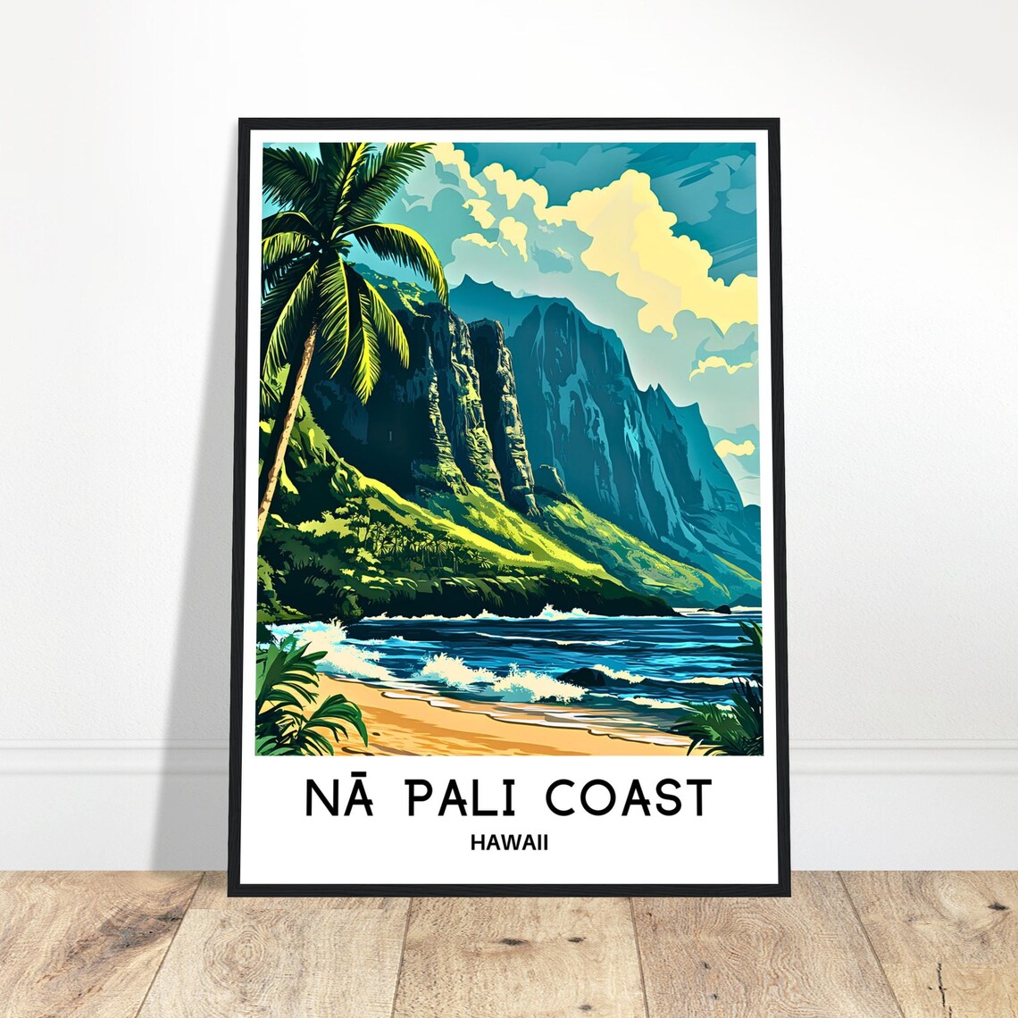 Na Pali Coast Kauai Hawaii Dramatic Sea Cliffs Travel Poster