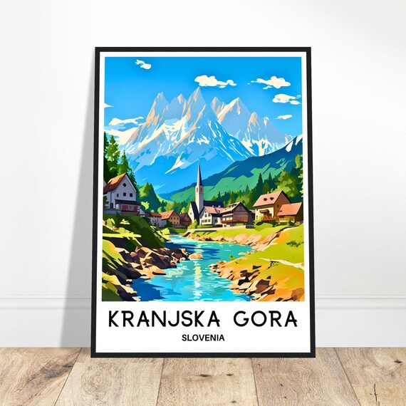Kranjska Gora Travel Print Poster Slovenian Art Slovenia Lover Gift Wall Hanging Illustration Home Office Room Decor