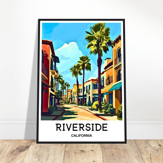 Riverside Travel Print Poster Art Lover Gift Wall Hanging Home Office Desk Decor Illustration