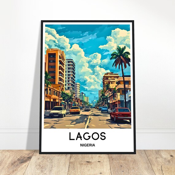Lagos Travel Print Lagos Poster African Art Print Nigeria Lover Gift Wall Hanging Art Home Office Decor Lagos City Illustration