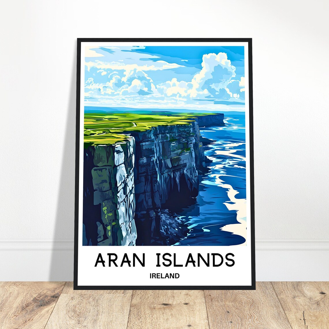 Aran Islands Ireland Dramatic Sea Cliffs Coastal Travel Poster