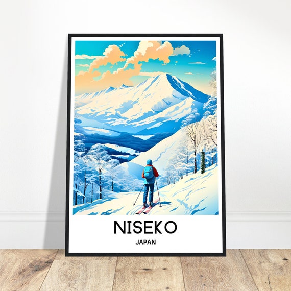 Niseko Travel Print Poster Japansese Art Japan Lover Gift Wall Hanging Home Office Decor Ski Resort Illustration