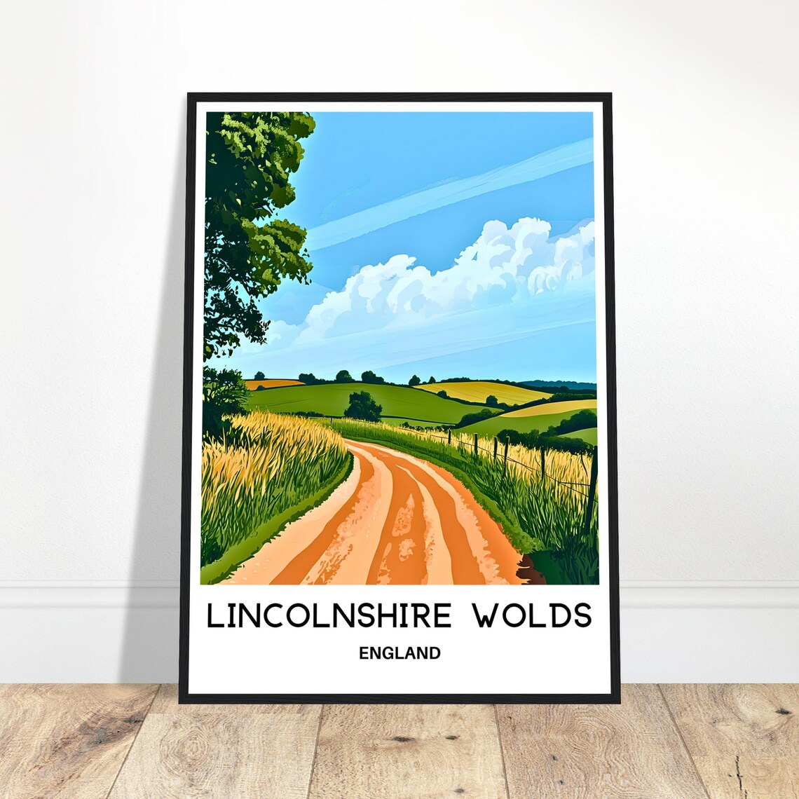 Lincolnshire Wolds England Country Lane Countryside Wall Poster