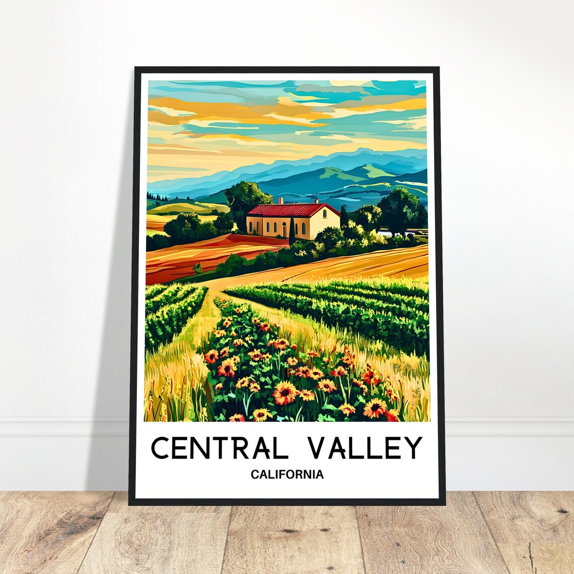 Central Valley Travel Print Poster Art Lover Gift Wall Hanging Home Office Decor Illustration