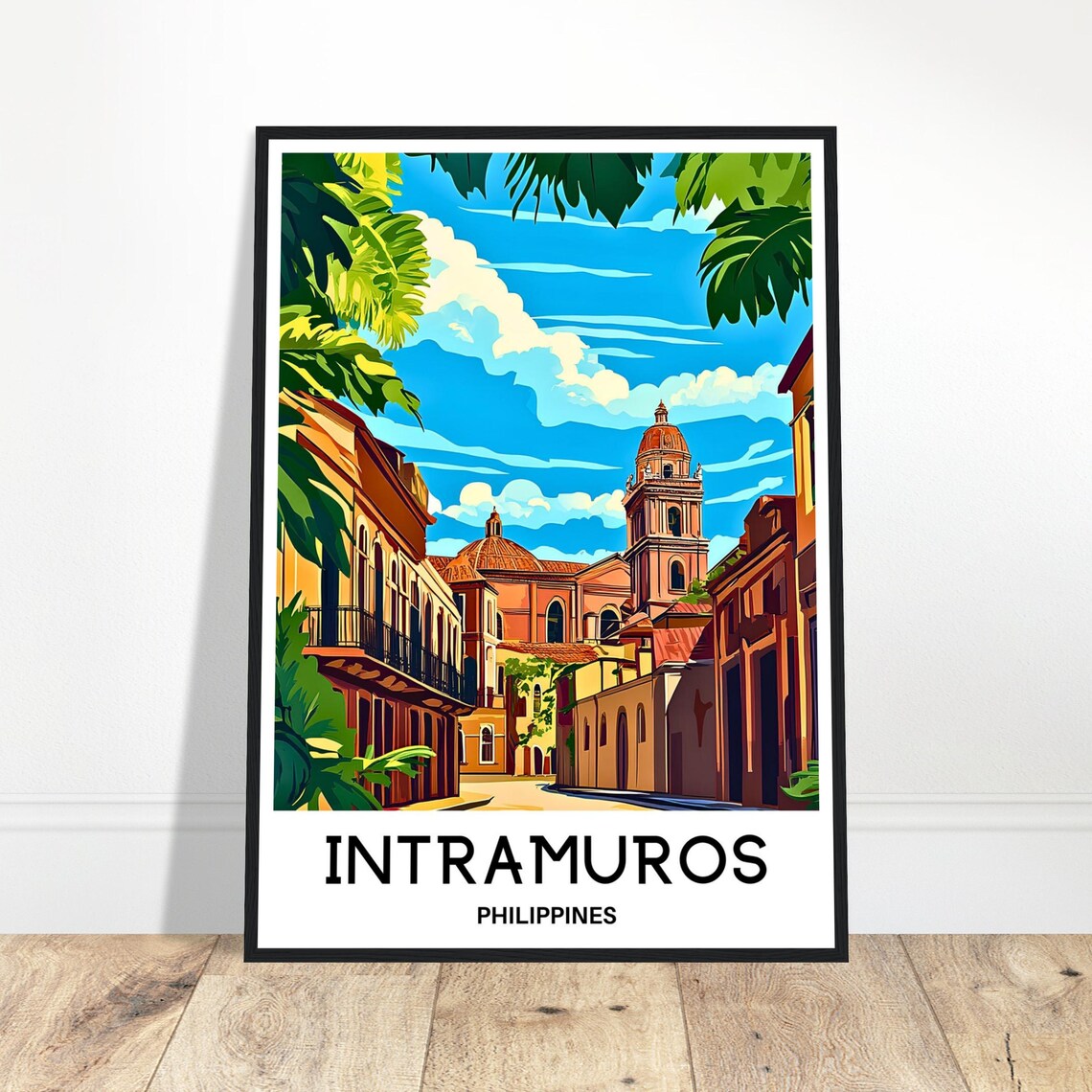 Intramuros Travel Print Poster Philippines Art Lover Gift Wall Hanging Home Decor Illustration
