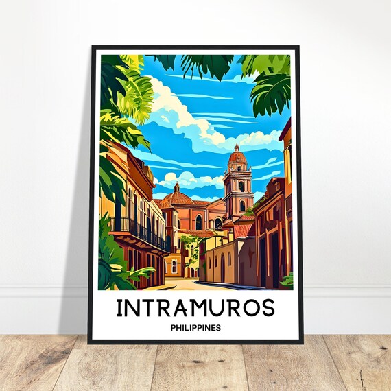 Intramuros Travel Print Poster Philippines Art Lover Gift Wall Hanging Home Decor Illustration
