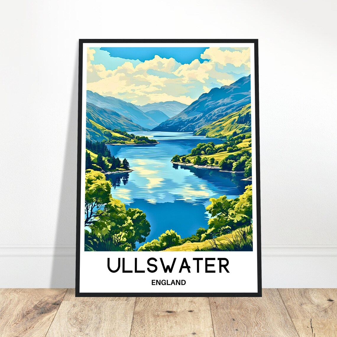 Ullswater England Lake District Mountain Scenery Travel Poster