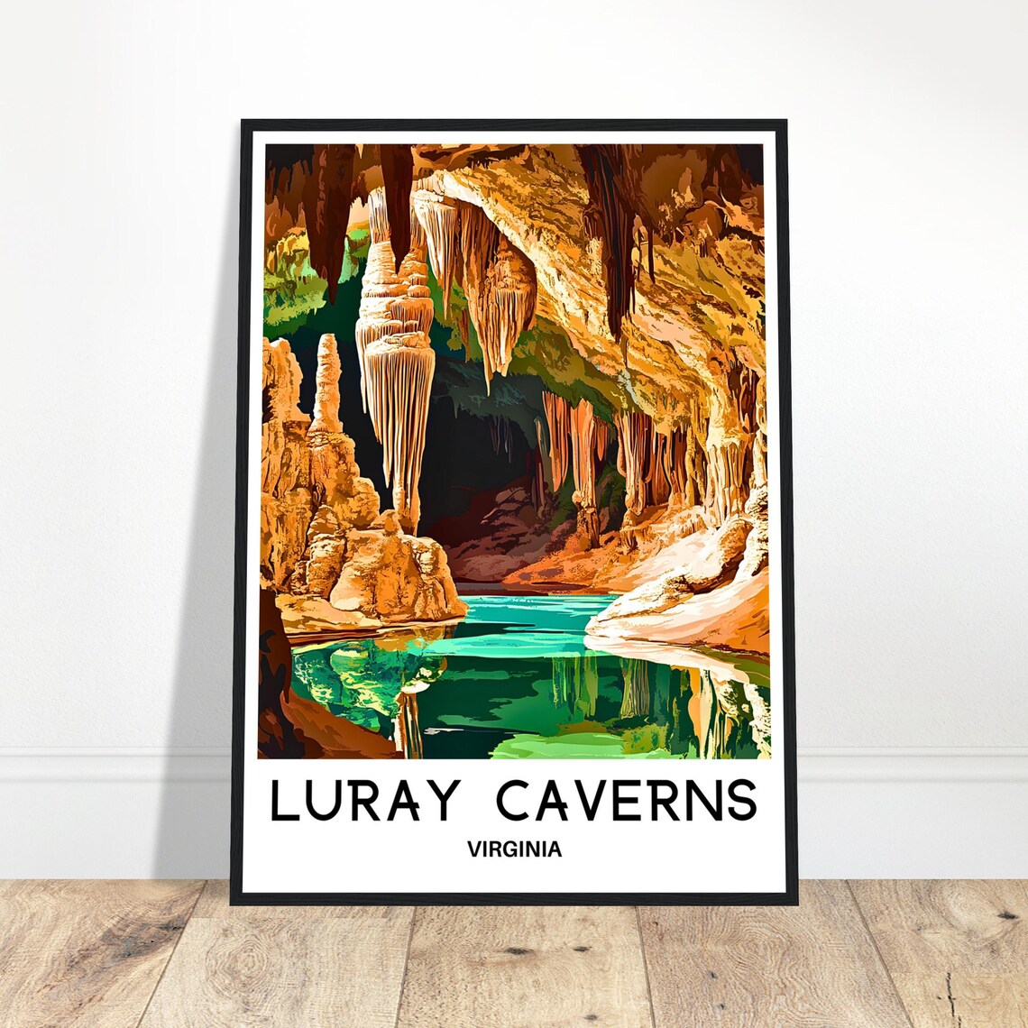 Luray Caverns Travel Poster, Virginia Landscape