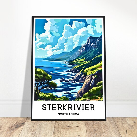 Sterkrivier Travel Print Sterkrivier Poster South African Art Print South Africa Lover Gift Wall Hanging Home Decor Sterkrivier Illustration