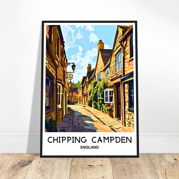 Chipping Campden Travel Print Poster English Art England Lover Gift Wall Hanging Home Office Decor Gloucestershire Illustration