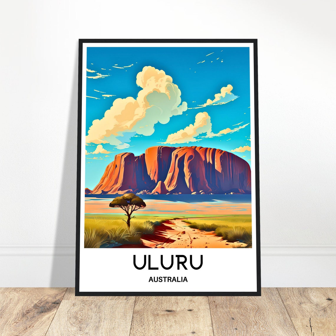 Uluru Australia Red Rock Desert Outback Sunset Travel Poster