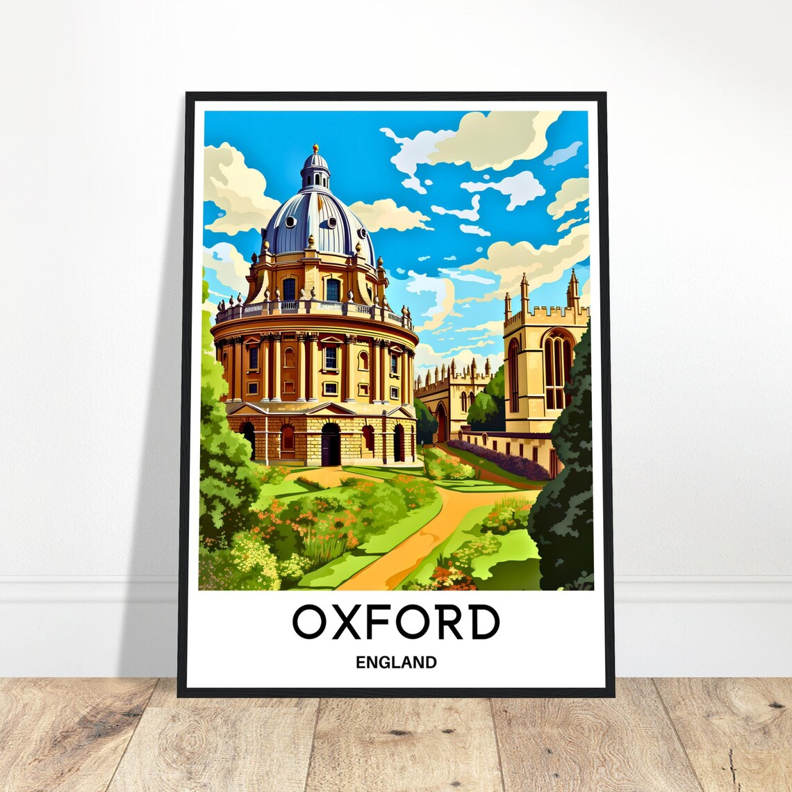 Oxford England Radcliffe Camera Dome Historic City Travel Poster