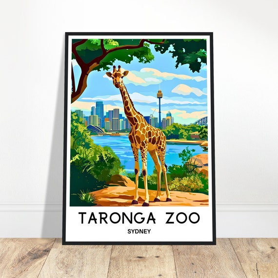 Taronga Zoo Travel Print Poster Australian Art Australia Lover Gift Wall Hanging Home Decor Sydney Illustration