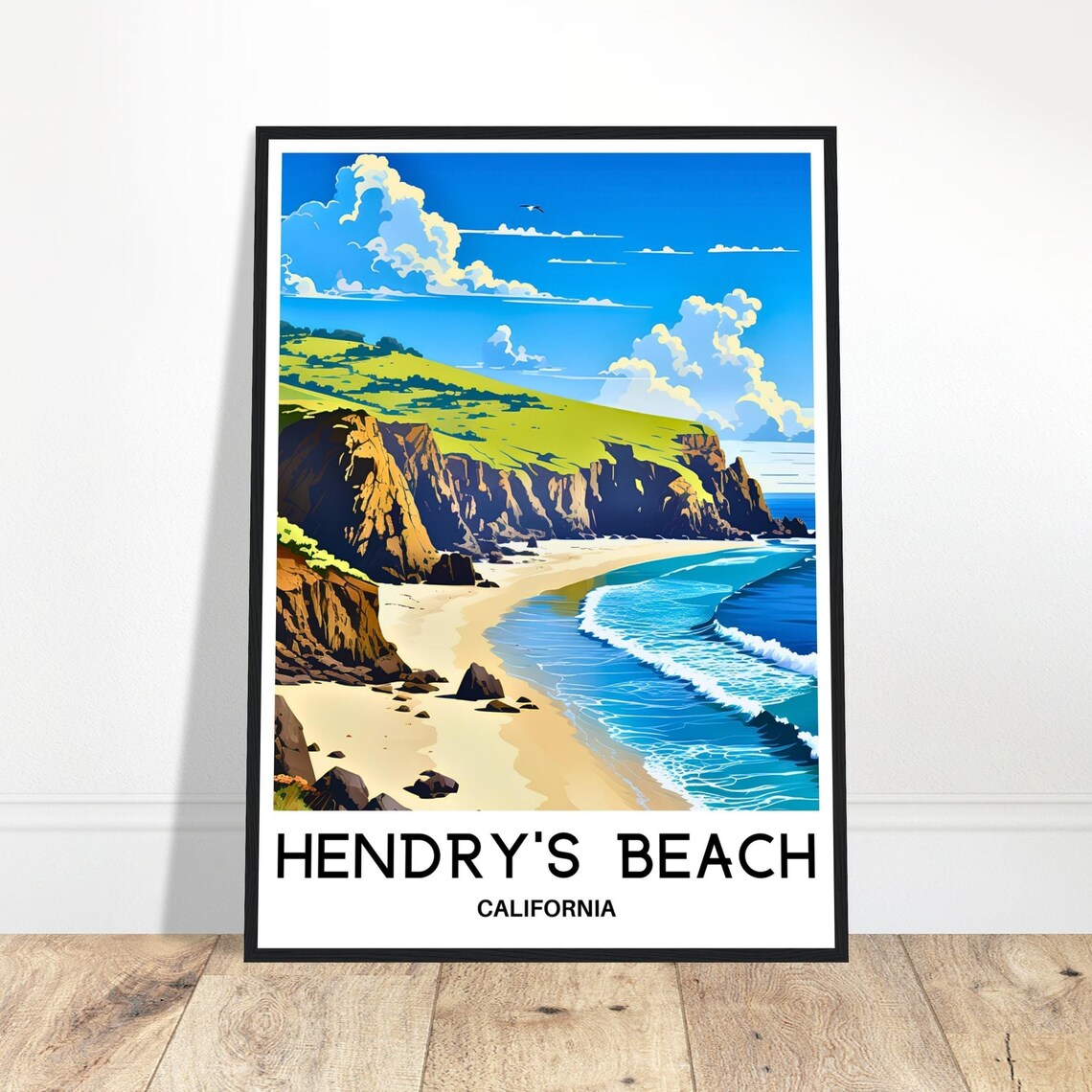 Hendrys Beach Travel Poster, Art Lover Gift
