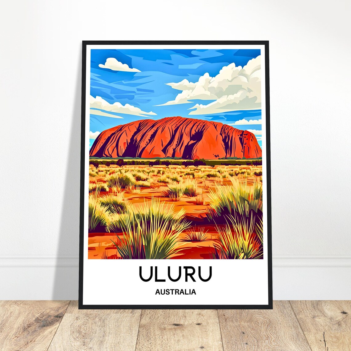 Uluru Australia Red Sandstone Monolith Desert Spinifex Sunset Poster