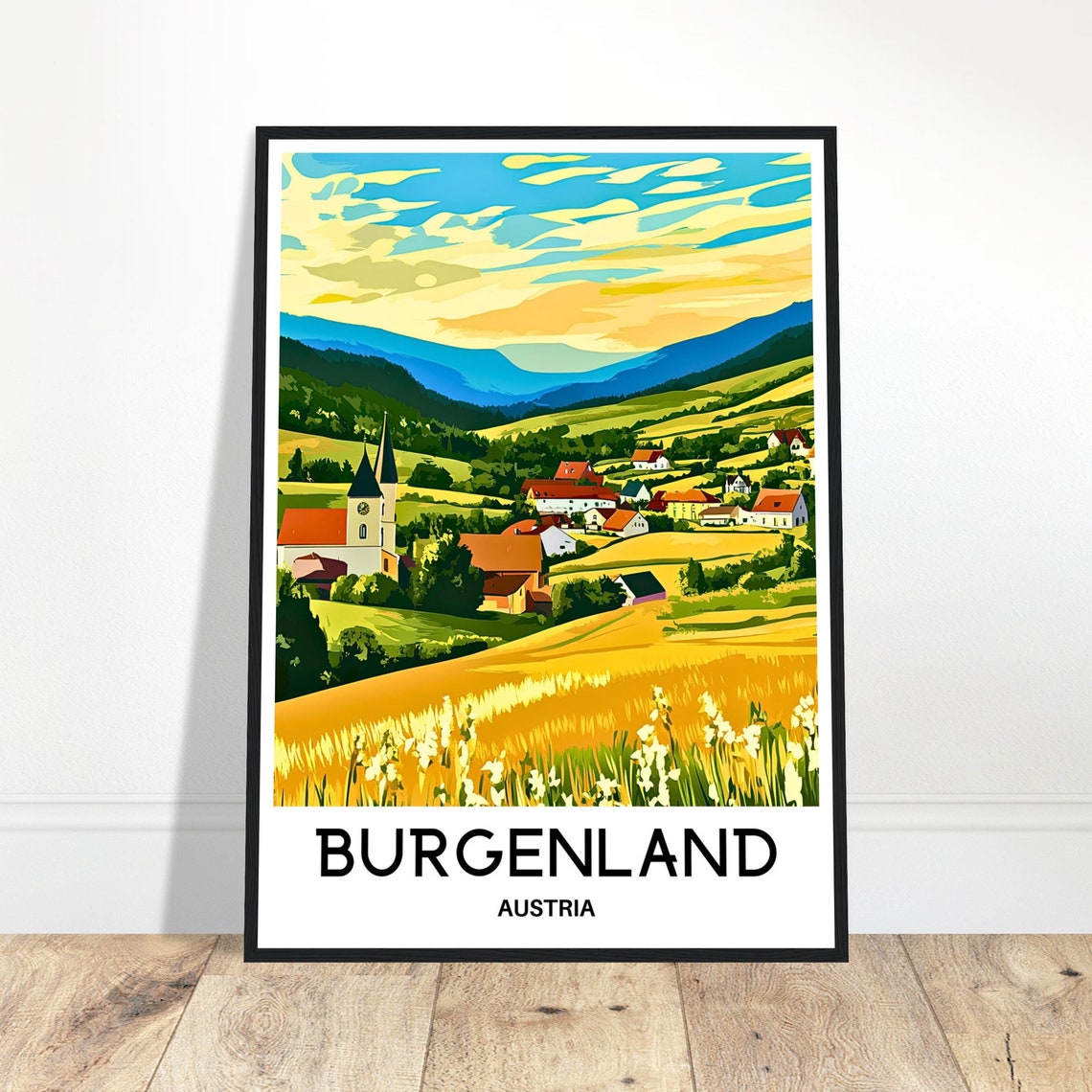 Burgenland Travel Print Burgenland Poster Austrian Art Print Traveler Gift For Austria Lover Burgenland Wall Hanging Art Home Office Decor