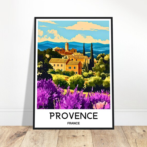 Provence Travel Print Poster French Art France Lover Gift Wall Hanging Home Office Room Desk Decor Illustration