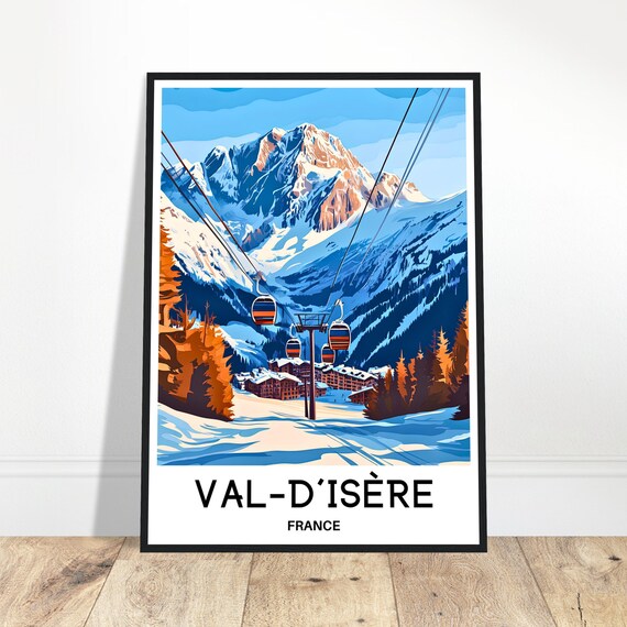 Valdisere Travel Print Poster French Art France Lover Gift Wall Hanging Home Office Decor Val Disere Illustration