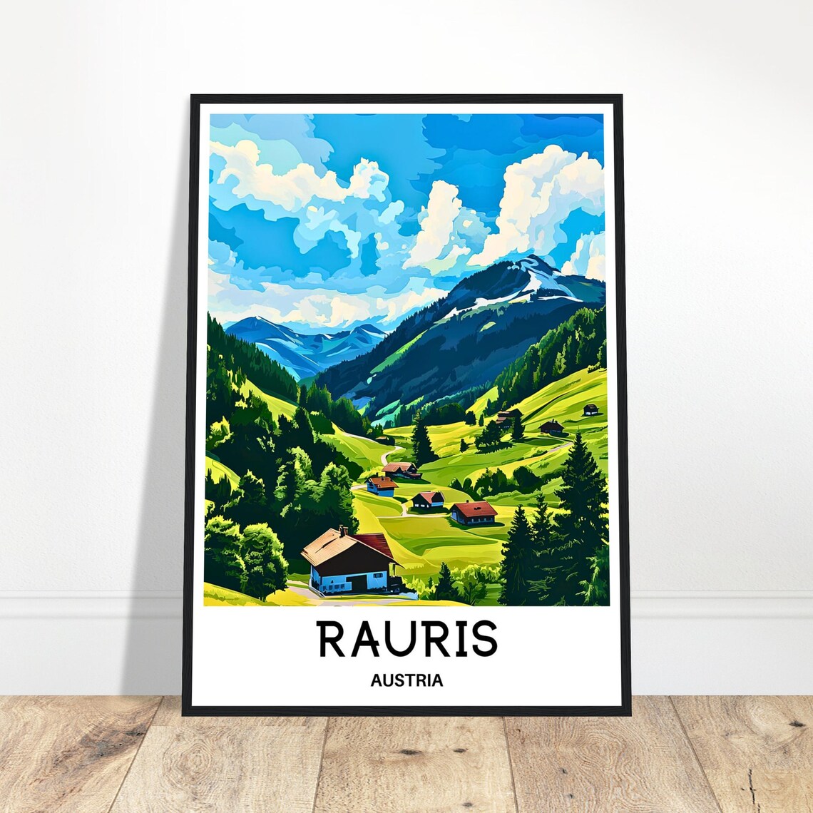 Rauris Austria Alpine Village In Green Summer Mountains Travel Poster