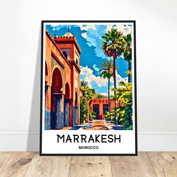 Marrakesh Travel Print Morocco Poster Moroccan Art Print Traveler Gift For Africa Lover Morocco Wall Art Marrakesh Home Office Desk Decor