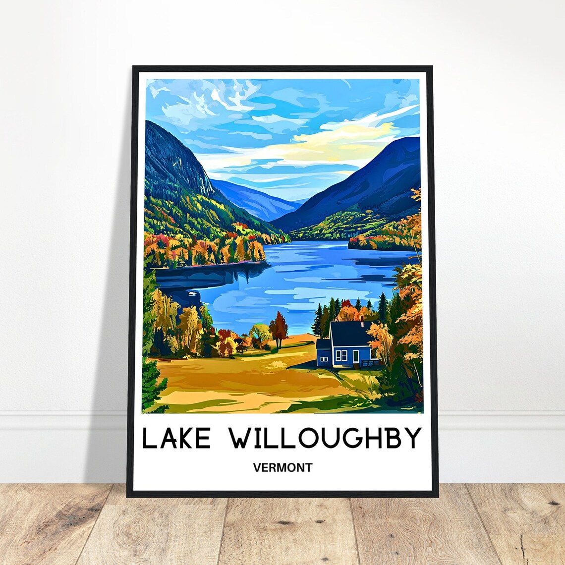 Lake Willoughby Travel Poster, Vermont Place Art