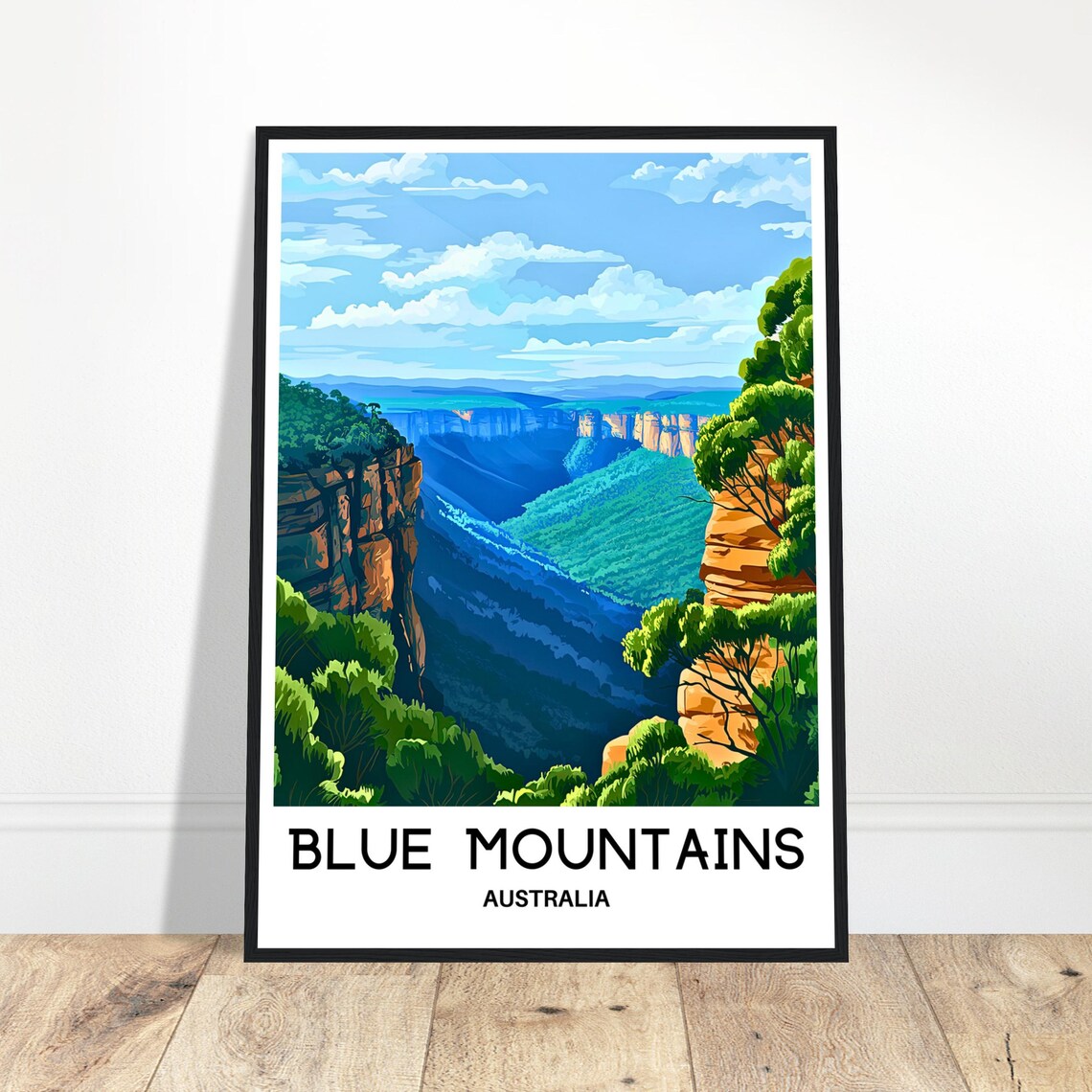 Blue Mountains Australia Vast Canyon Valley Wilderness Travel Poster