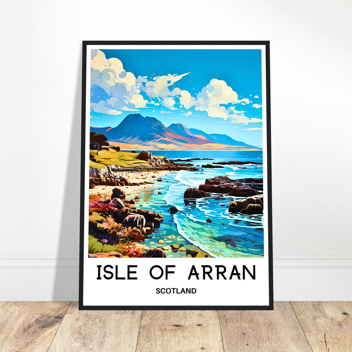 Isle Of Arran Travel Print Isle Of Arran Poster Scottish Art Print Scotland Lover Gift Wall Hanging Home Decor Isle Of Arran Illustration