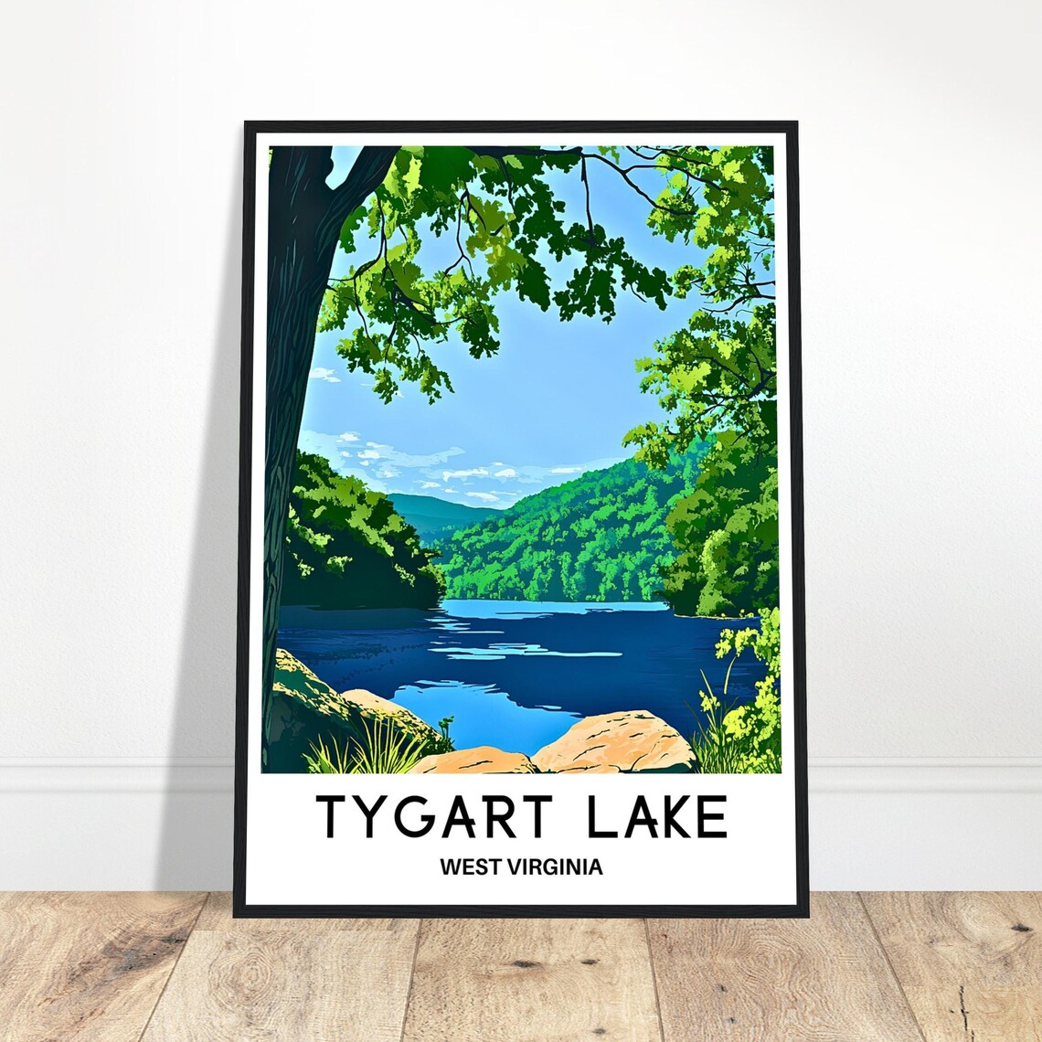 Tygart Lake West Virginia State Park Summer Scenic Travel Poster