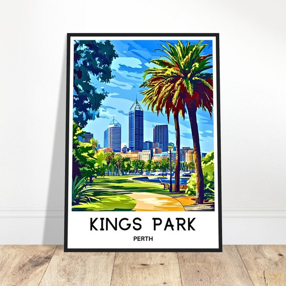 Kings Park Travel Print Perth Poster Australian Art Australia Lover Gift Wall Hanging Home Office Desk Decor Illustration