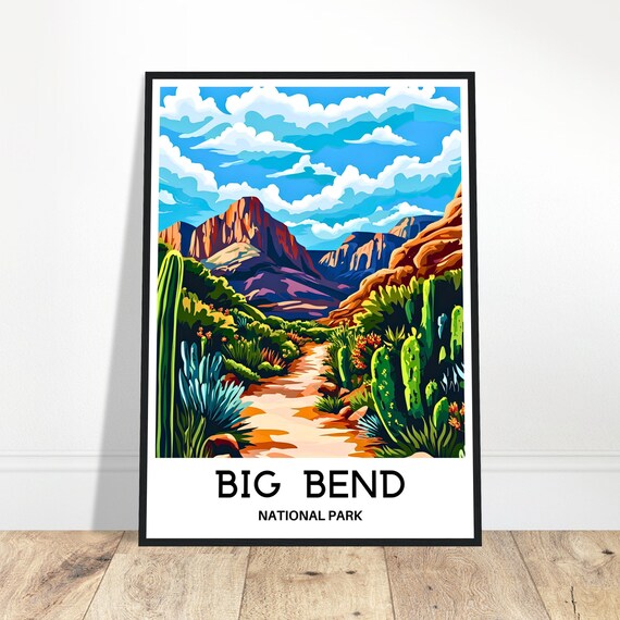 Big Bend National Park Texas Desert Mountain Landscape Poster