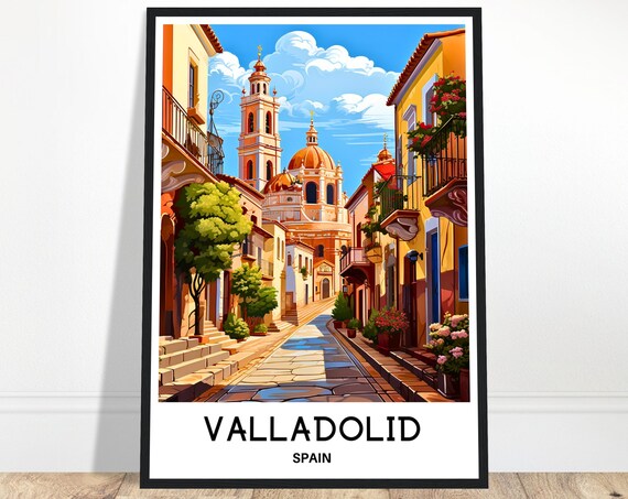 Valladolid Travel Print Poster Spanish Art Spain Lover Gift Wall Hanging Illustration Home Office Decor