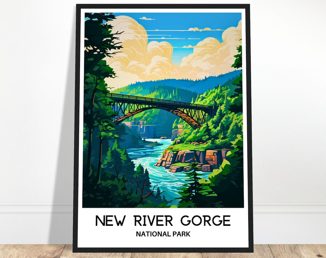 New River Gorge National Park Iconic Bridge Vista Travel Poster