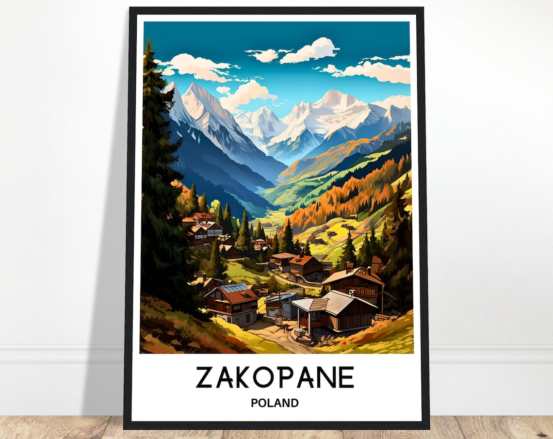 Zakopane Poland Tatra Mountains Alpine Village Travel Poster