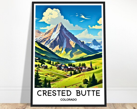 Crested Butte Colorado Mountain Village Valley Travel Poster
