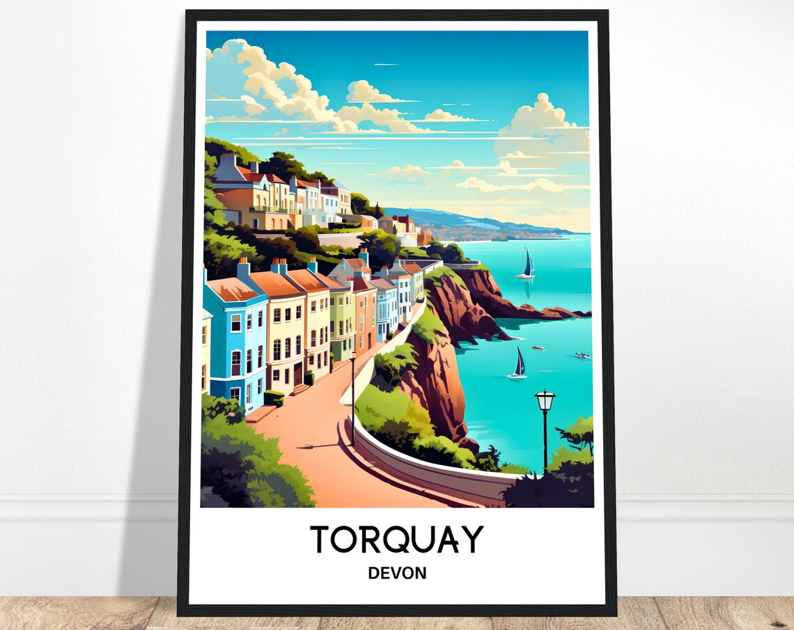Torquay Travel Poster, Devon England Art Print