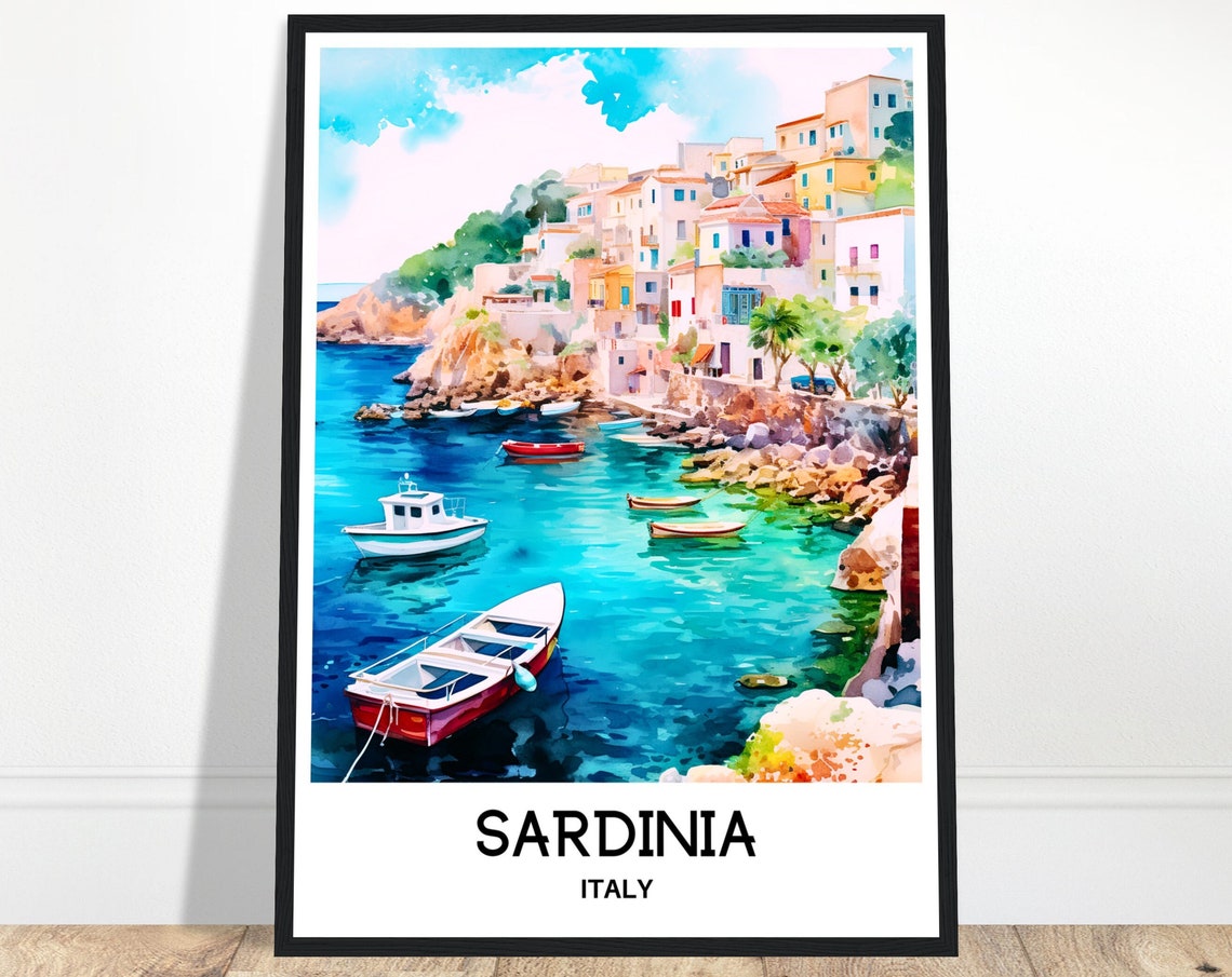 Sardinia Watercolor Print Sardinia Travel Poster Italian Art Print Italy Lover Gift Sardinia Watercolour Painting Illustration Home Decor