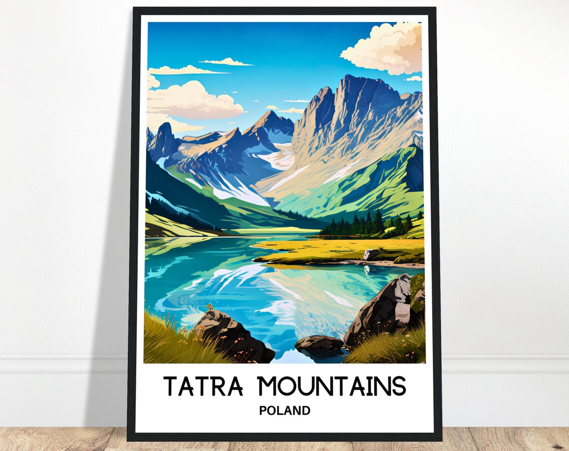 Tatra Mountains Poland Alpine Lake Reflected Peaks Travel Poster