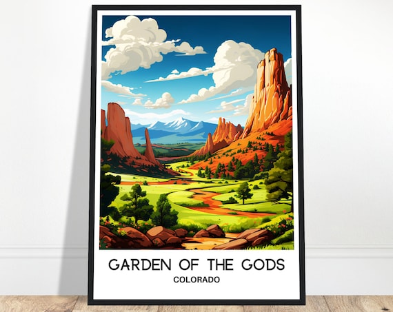 Garden Of The Gods Colorado Red Rock Formations Travel Poster