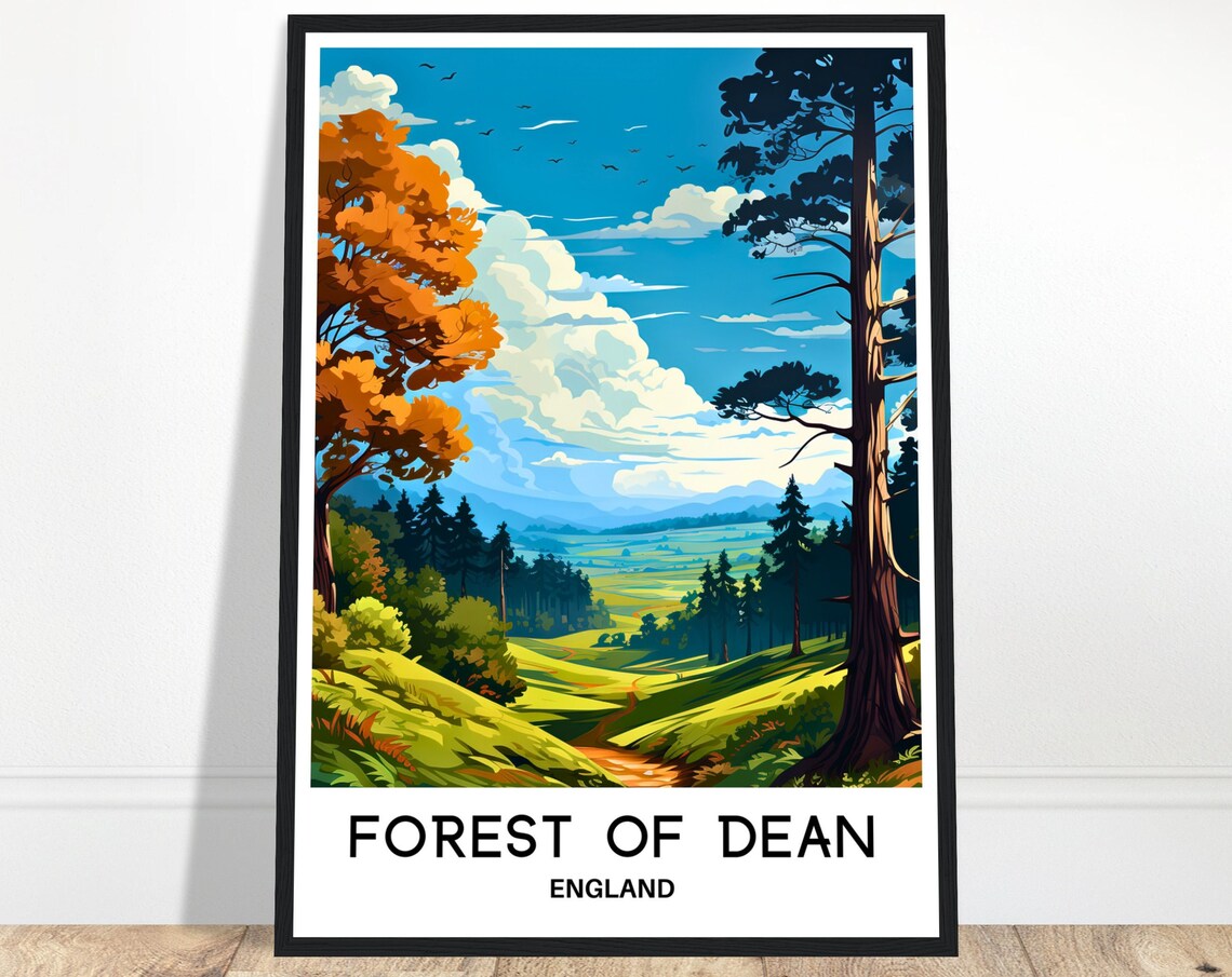 Forest Of Dean England Autumn Trees Valley Woodland Landscape Poster