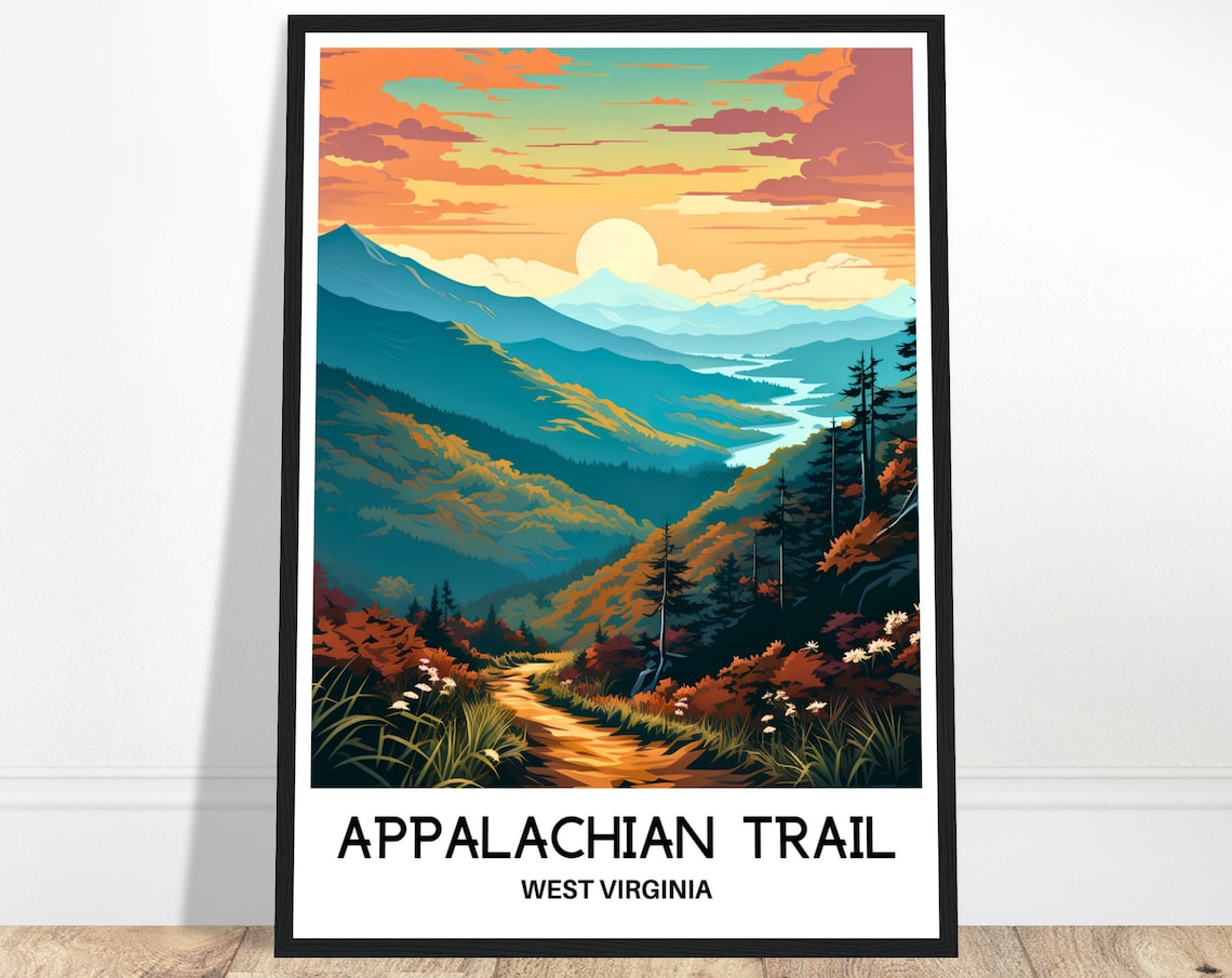 Appalachian National Scenic Trail Travel Poster, West Virginia