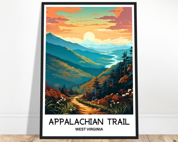 Appalachian National Scenic Trail Travel Poster, West Virginia