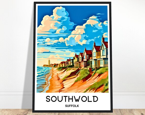 Southwold Travel Print Poster English Art England Lover Gift Wall Hanging Illustration Home Office Decor