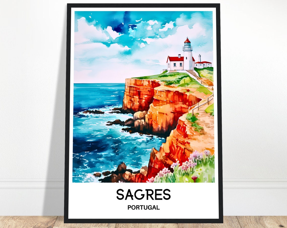 Sagres Watercolor Print Sagres Travel Poster Portuguese Art Print Portugal Lover Gift Sagres Watercolour Painting Illustration Home Decor