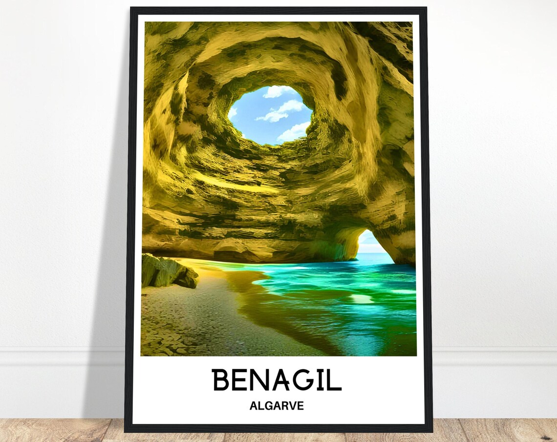 Benagil Sea Cave Golden Skylight Algarve Portugal Ocean Poster