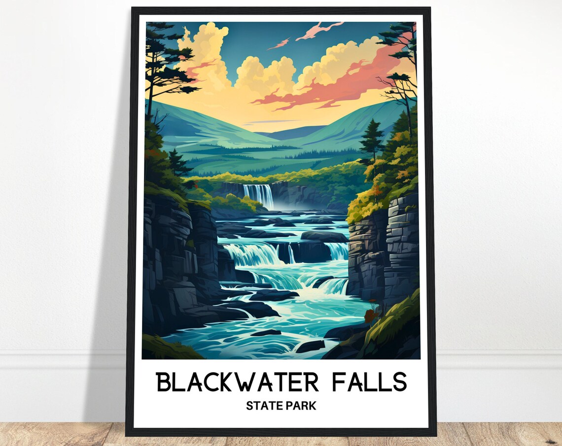 Blackwater Falls State Park Travel Poster, West Virginia