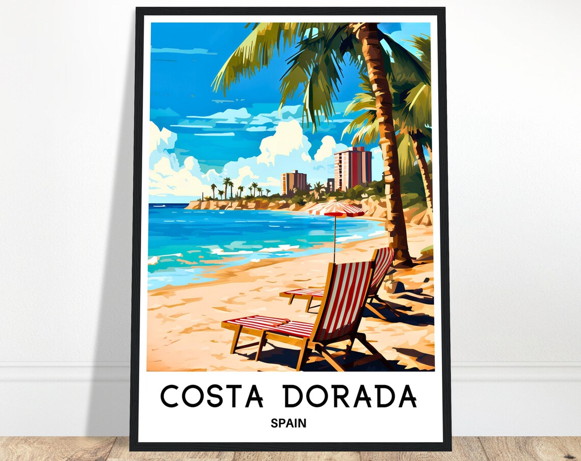 Costa Dorada Travel Poster, Spanish Art Print
