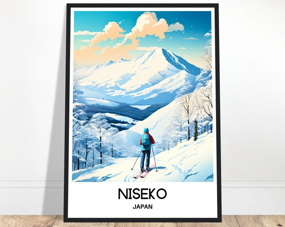 Niseko Travel Print Niseko Poster Japansese Art Print Japan Lover Gift Wall Hanging Home Office Decor Niseko Ski Resort Illustration