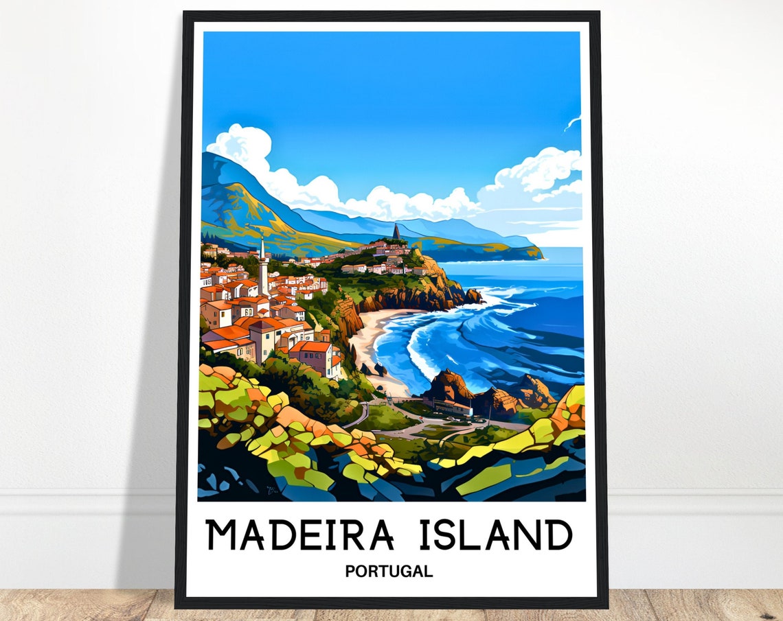 Madeira Travel Poster Madeira Travel Print Madeira Island Print Madeira Lover Gift Madeira Wall Art Madeira Painting Madeira Portugal Print