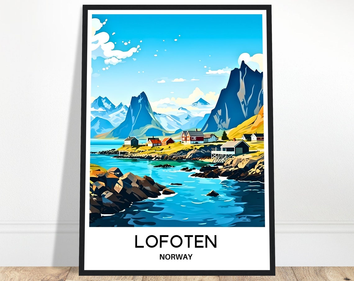 Lofoten Travel Poster Lofoten Travel Print Lofoten Norway Print Lofoten Travel Gift Lofoten Art Gift Lofoten Wall Art Norway Art Print