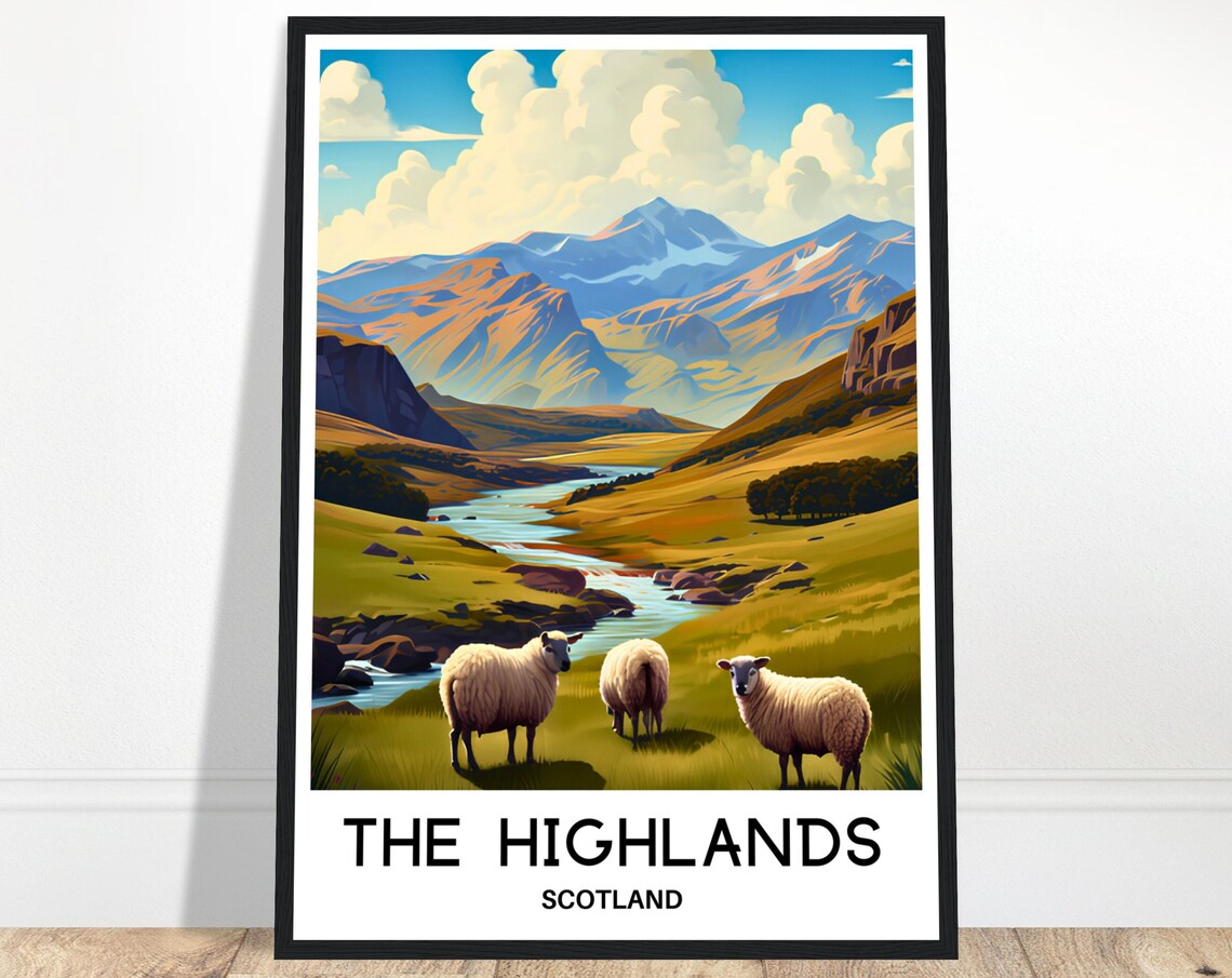 Scottish Highlands Travel Poster, Highlands Landscape